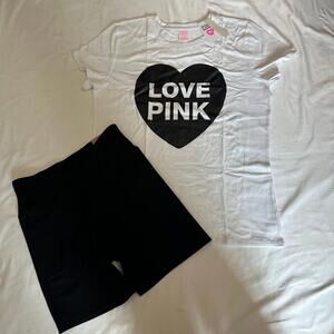 Victoria's Secret PINK shirt and bike short set